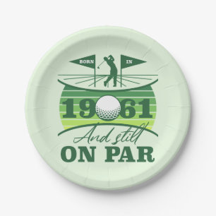 1961 60th Birthday Golf Lover Paper Plate