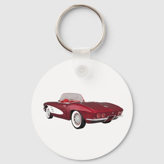 1961 Corvette C1: Candy Apple Finish: Key Ring (Front)