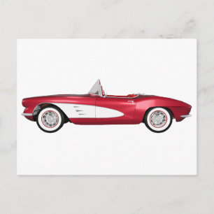 1961 Corvette C1: Candy Apple Finish: Postcard