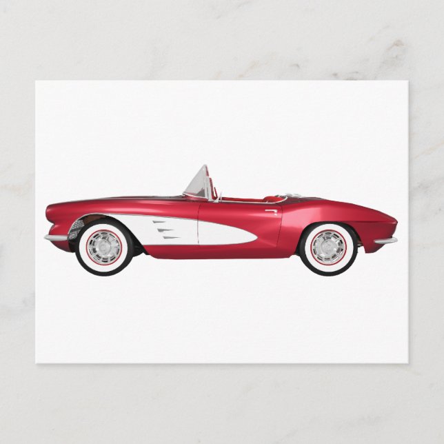 1961 Corvette C1: Candy Apple Finish: Postcard (Front)