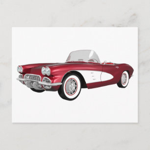 1961 Corvette C1: Candy Apple Finish: Postcard