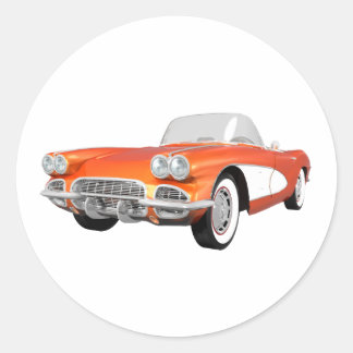 1961 Corvette C1: Orange Finish: Classic Round Sticker