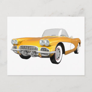 1961 Corvette C1: Yellow Finish: Postcard