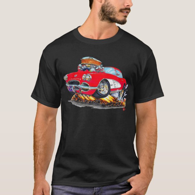 1961 Corvette Red Car T-Shirt (Front)