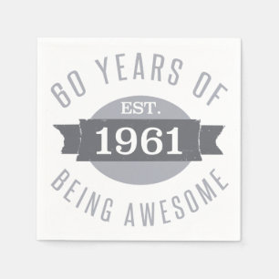 1961 Funny 60th Birthday Awesome Napkin