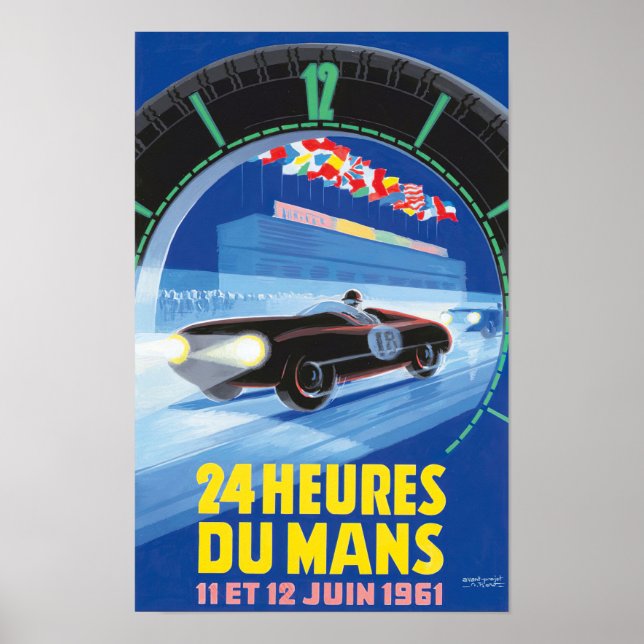 1961 Le Mans 24 hour vintage racing Poster (Front)