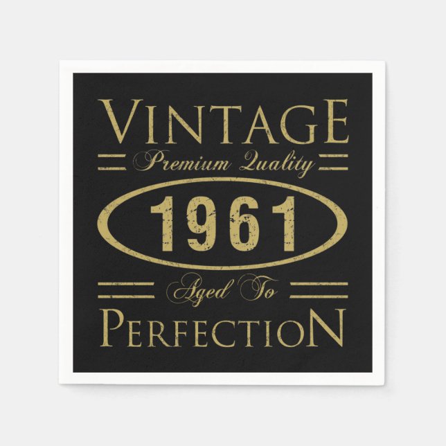 1961 Premium Quality 60th Birthday Napkin (Front)