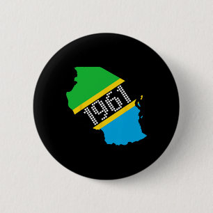 1961 Tanzania Flag Independence Day 6 Cm Round Badge