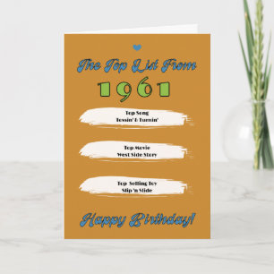 1961 Top List Birthday Card