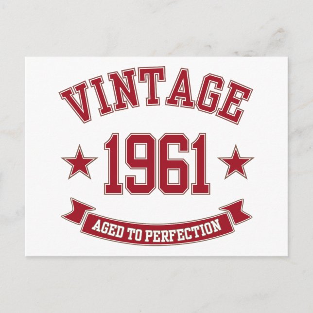 1961 Vintage Aged To Perfection Postcard (Front)