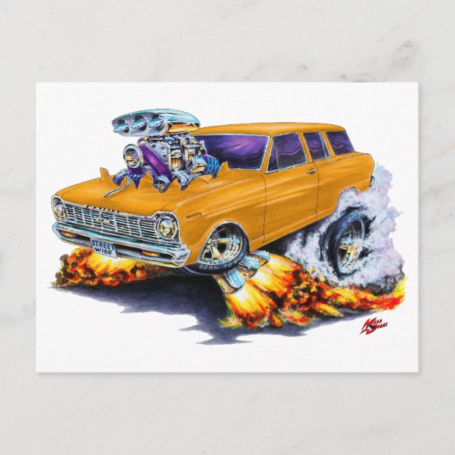 1962-65 Nova Orange Wagon Postcard (Front)