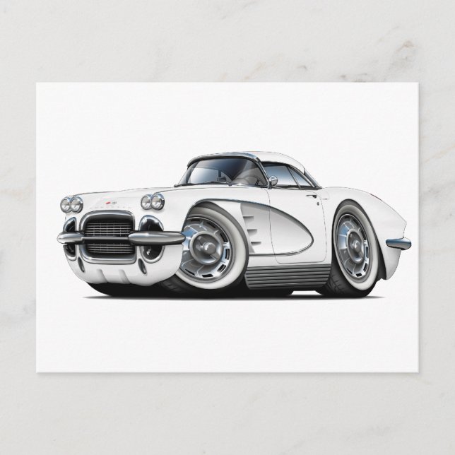 1962 Corvette White Car Postcard (Front)