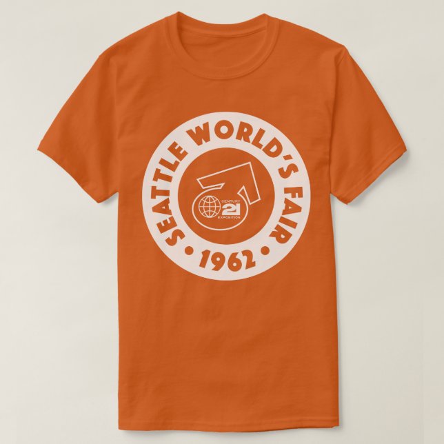 1962 Seattle Worlds Fair Circle White T-Shirt (Design Front)