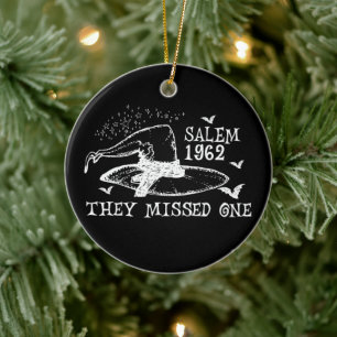 1962 They Missed One Salem Witch Halloween Ceramic Tree Decoration