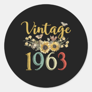 1963 60Th Awesome Since 1963 Classic Round Sticker
