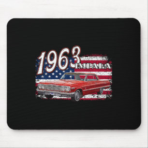 1963 63 Impala Lowrider Ss 4th Of July American Mouse Mat