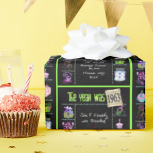 1963 Birthday Year Trivia Wrapping Paper