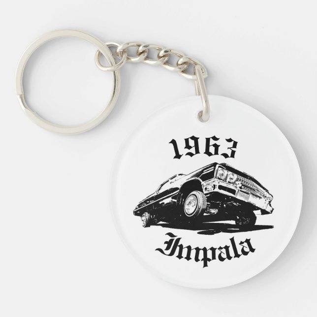 1963 Chevrolet Impala Lowrider Low Rider 63 Chevy Key Ring (Front)