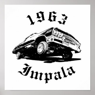 1963 Chevrolet Impala Lowrider With Hydraulics Art Poster