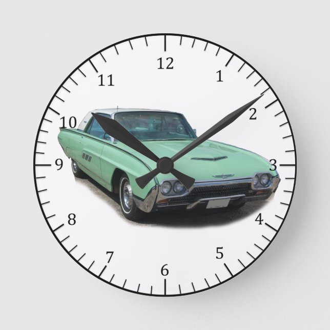 1963 green classic car clock (Front)
