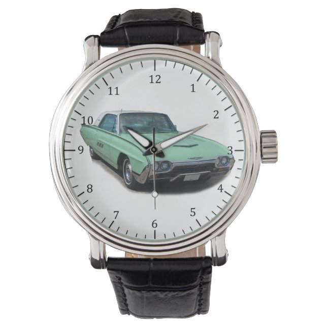 1963 green T bird classic car watch (Front)