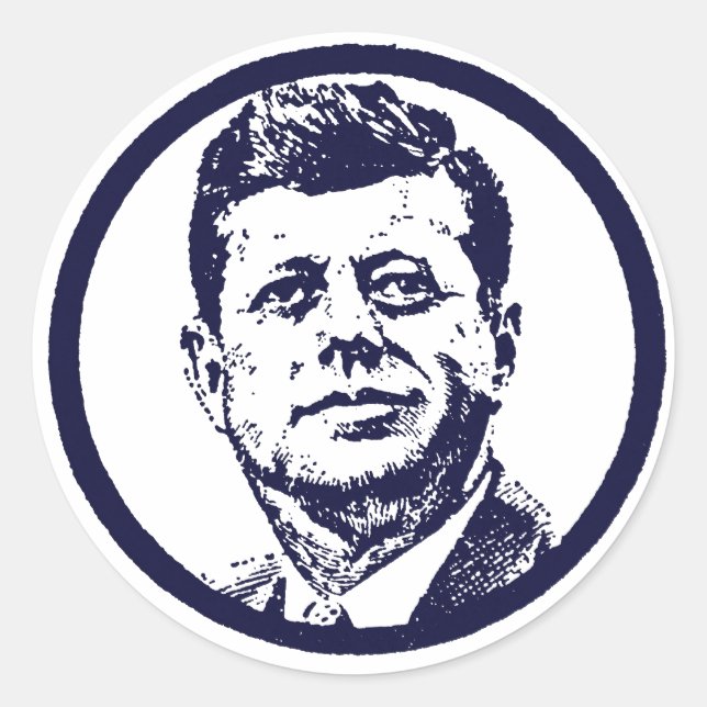 1963 JFK CLASSIC ROUND STICKER (Front)