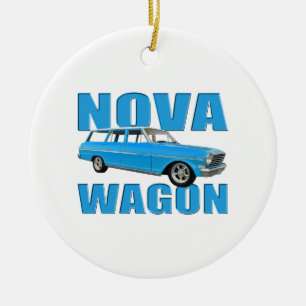 1963 longroof chevy II nova wagon Ceramic Tree Decoration