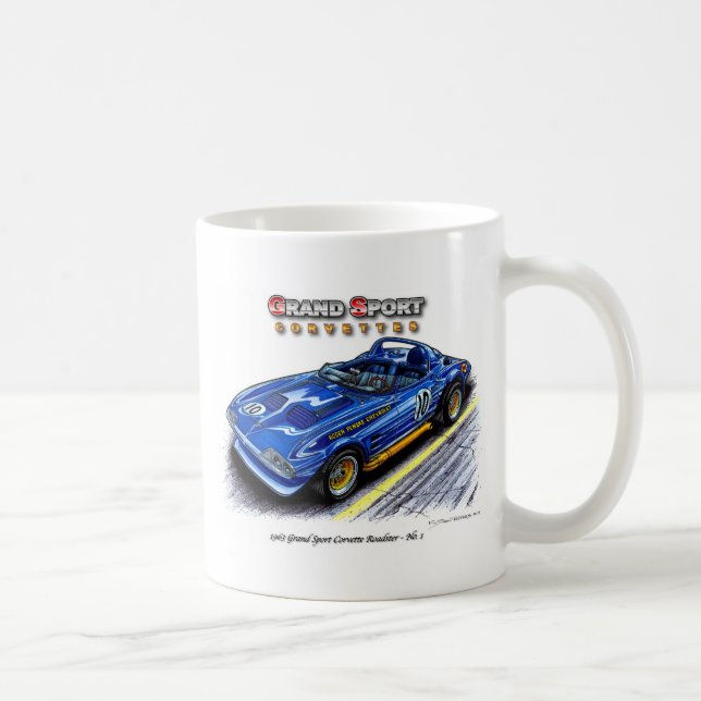 1963 Roger Penske Grand Sport Corvette Roadster Coffee Mug (Right)