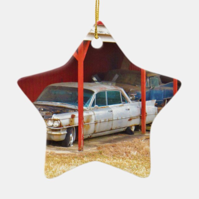 1963 Silver Sadan deville Ceramic Tree Decoration (Front)
