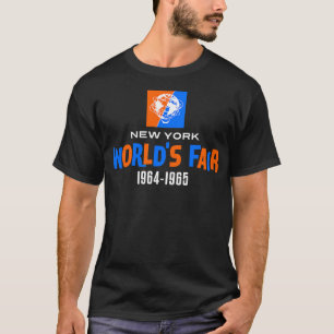 196465 New York Worlds Fair Color Text White T-Shirt