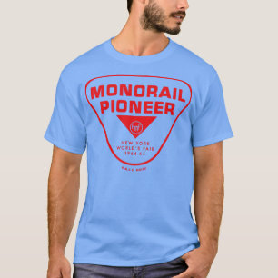 196465 Worlds Fair New York AMF Monorail Badge Red T-Shirt