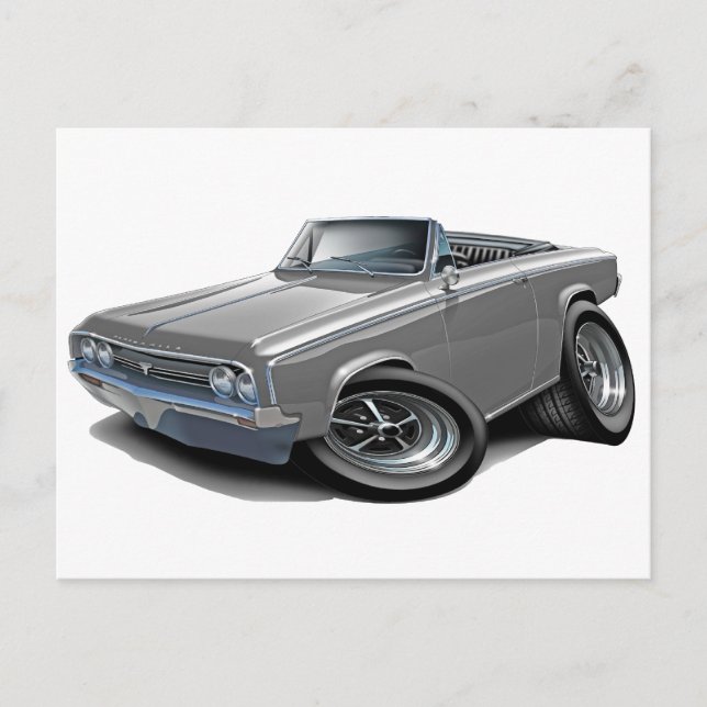 1964-65 Cutlass Grey Convertible Postcard (Front)