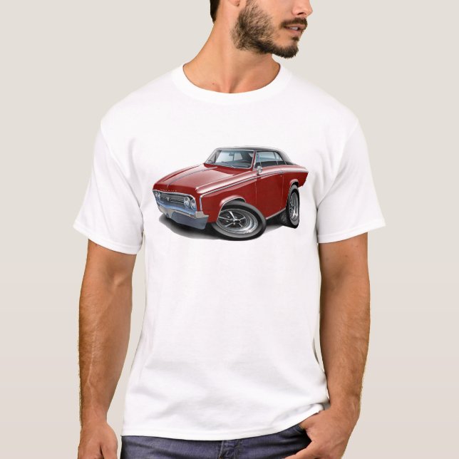 1964-65 Cutlass Maroon-Black Car T-Shirt (Front)