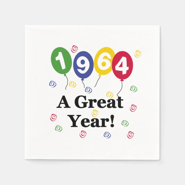 1964 A Great Year Birthday Paper Napkins (Front)