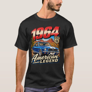 1964 Blue American Classic Muscle Racing Car T-Shirt