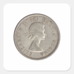 1964 Canadian Quarter Square Sticker