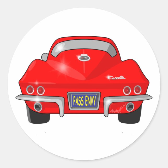 1964 Chevrolet Corvette Stingray Classic Round Sticker (Front)