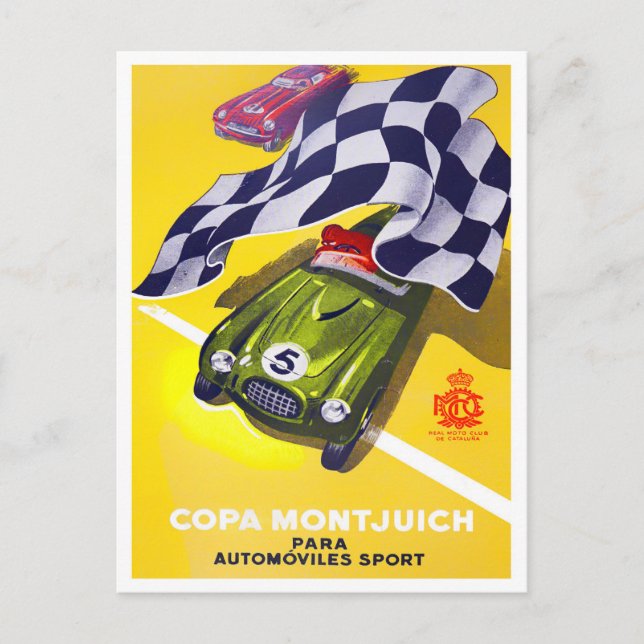 1964 Copa Montjuich Barcelona vintage racing Postcard (Front)