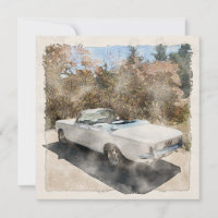 1964 corvair convertible watercolor greeting card