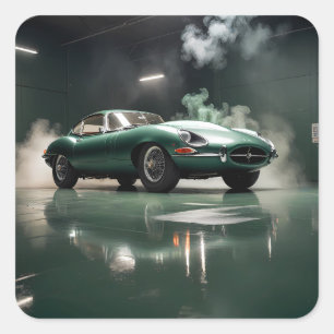 1964 Jaguar XKE Square Sticker