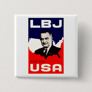 1964 LBJ for the USA 15 Cm Square Badge