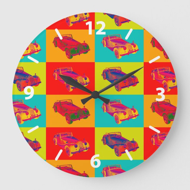 1964 Morgan Plus 4 Convertible Pop Art Large Clock (Front)