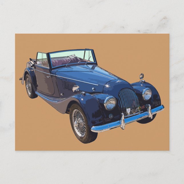 1964 Morgan Plus 4 Convertible Sports Car Postcard (Front)