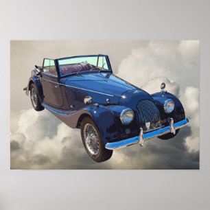 1964 Morgan Plus 4 Convertible Sports Car Poster