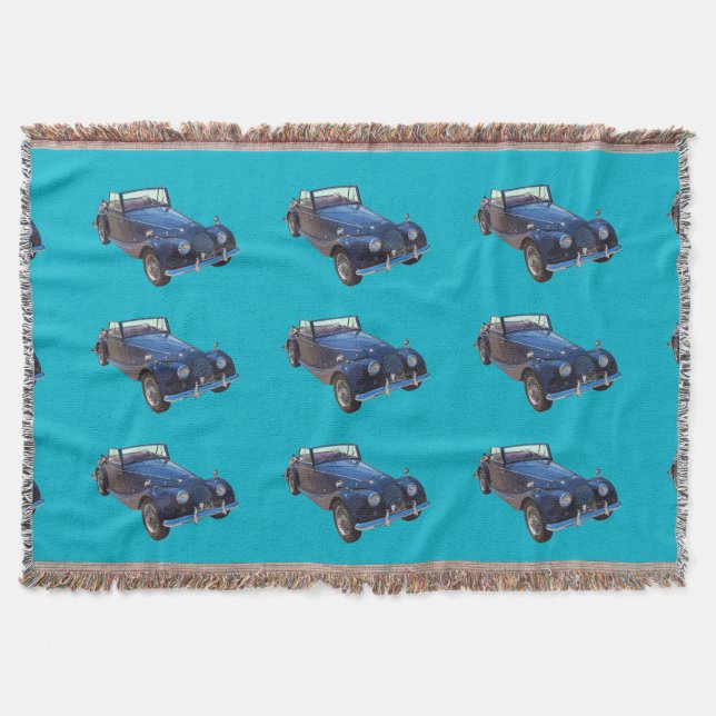 1964 Morgan Plus 4 Convertible Sports Car Throw Blanket (Front)