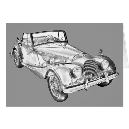 Image of 1964 Morgan Plus 4 Sports Car Illustration