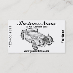 1964 Morgan Plus 4 Sports Car Illustration Business Card