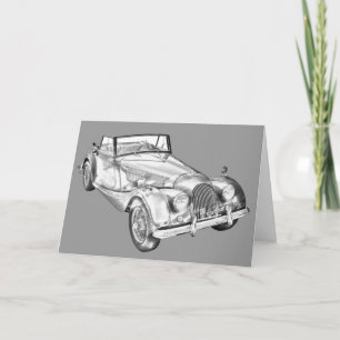 1964 Morgan Plus 4 Sports Car Illustration Card
