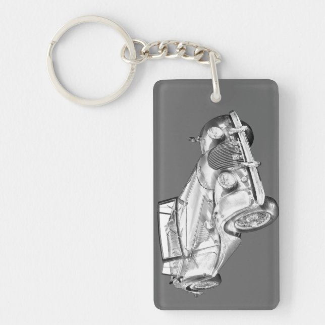 1964 Morgan Plus 4 Sports Car Illustration Key Ring (Front)