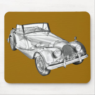 1964 Morgan Plus 4 Sports Car Illustration Mouse Mat